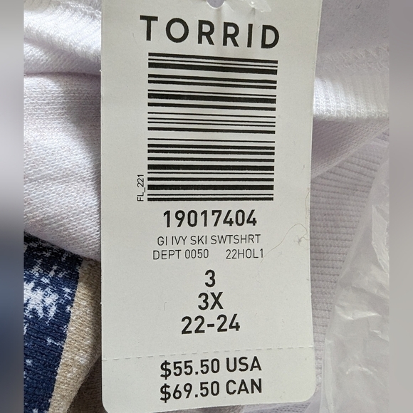 Torrid Cozy Fleece Crew Neck lightweight Sweatshirt, Size 3x - Picture 4 of 4